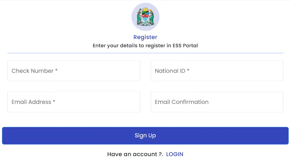 ESS Utumishi Register And Login