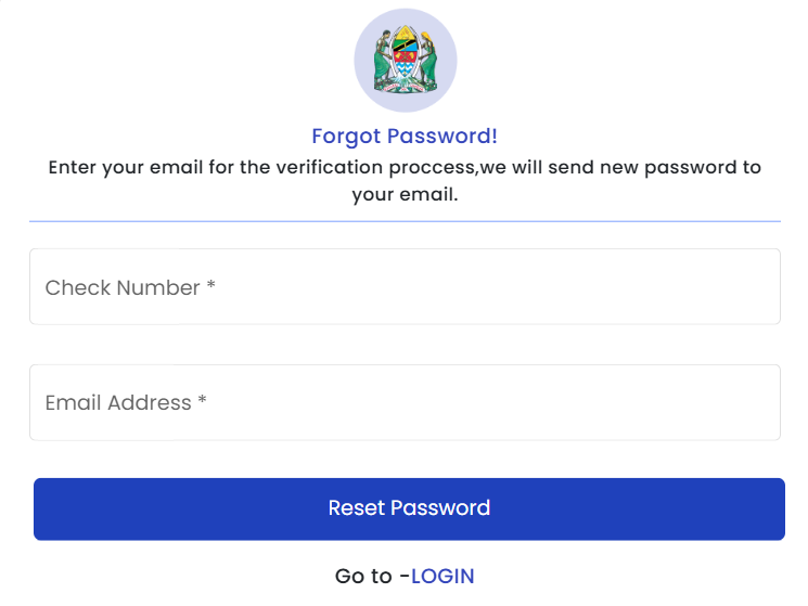 ESS Utumishi Forgot Password